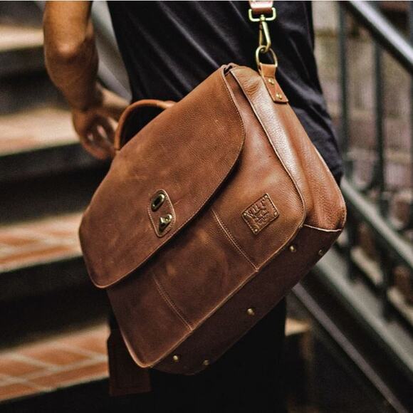 Will Leather Goods Other - Will Leather Goods Kent Brown Satchel Messenger Bag Plaid Lining Pillow